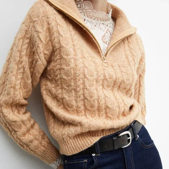 Cable Knit Zip Neck Sweater - Picture 5 of 6